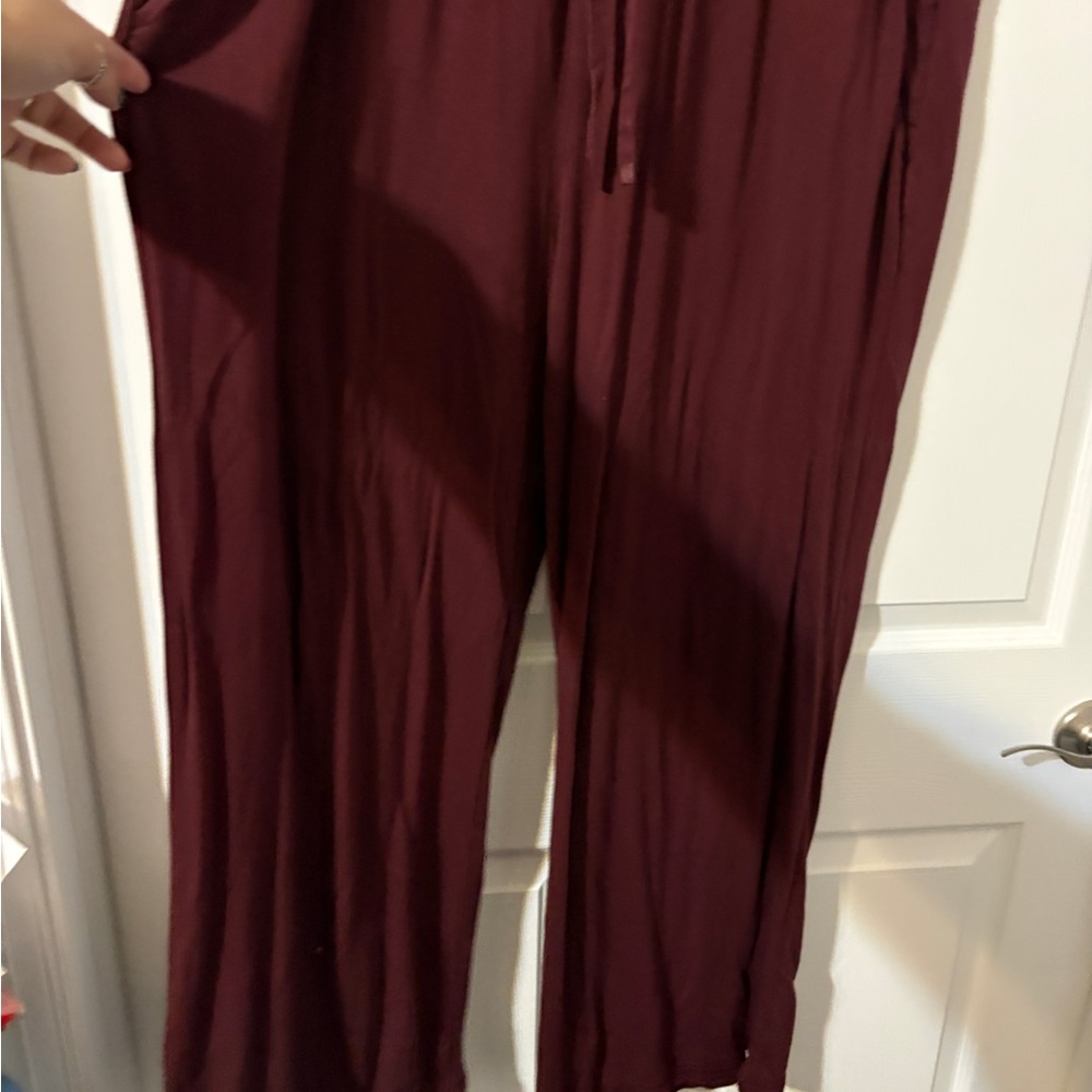 Terra & Sky Maroon Wide Leg Pants